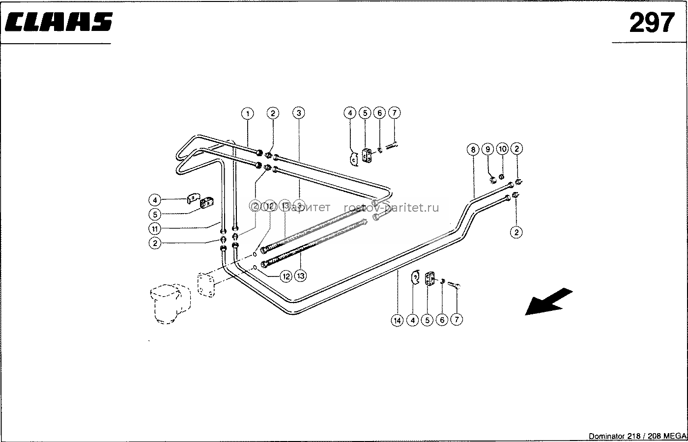 Гидропроводы, Рулевое управление - CLAAS MEGA 218 / 208